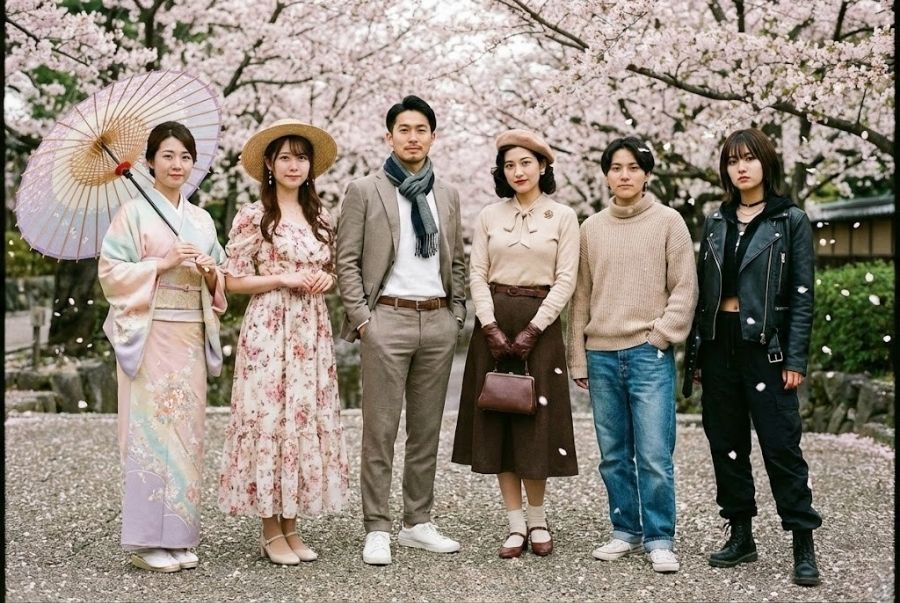 Một số outfit dễ áp dụng, phù hợp với nhiều bối cảnh chụp ảnh hoa anh đào tại Nhật Bản
