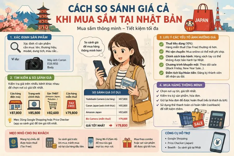 So sánh giá trước khi mua là bí quyết giúp trải nghiệm mua sắm tại Shinsaibashi trở nên tiết kiệm và hiệu quả hơn