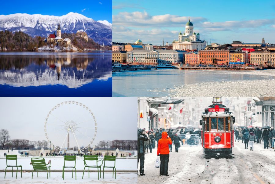 Khung cảnh tuyết phủ trắng tại các quốc gia Châu Âu