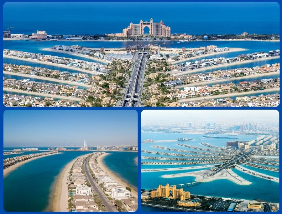 Palm Jumeirah là một tuyệt tác nhân tạo được thiết kế dưới hình dạng cây cọ độc đáo, vươn dài ra biển