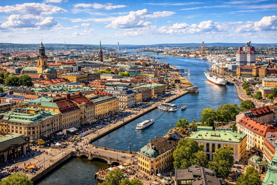 Toàn cảnh thành phố Gothenburg xinh đẹp nhìn từ trên cao