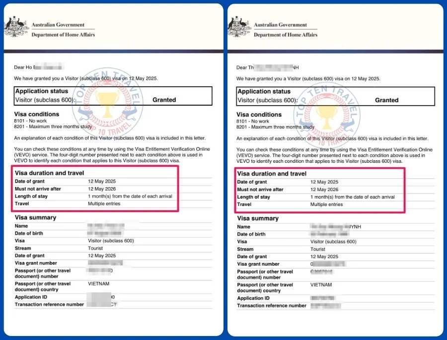 Dịch vụ visa du lịch Úc của Top Ten Travel được đông đảo du khách yêu thích bởi quy trình uy tín, tuyệt đối bảo mật