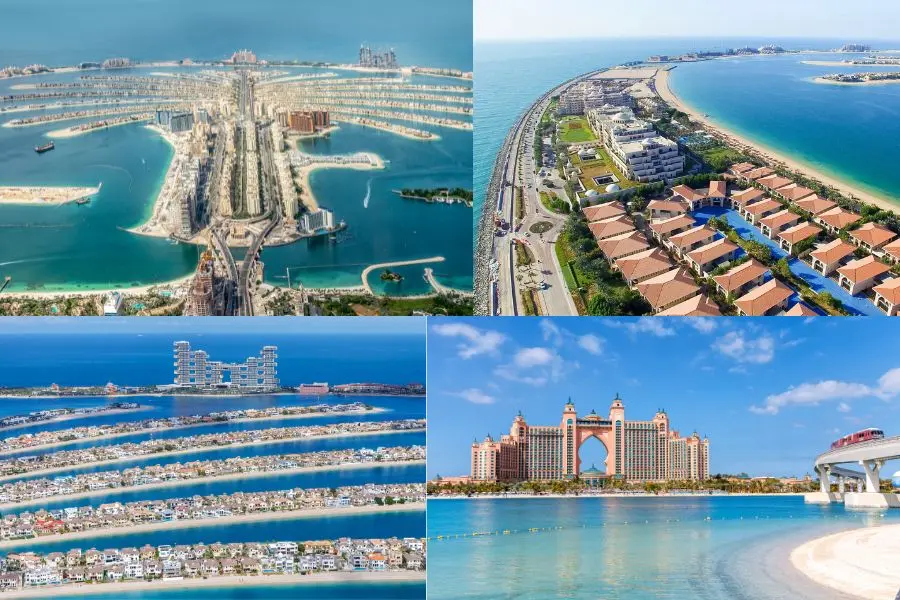 Palm Jumeirah là một địa điểm nghỉ dưỡng cao cấp với hệ thống khách sạn, resort cao cấp