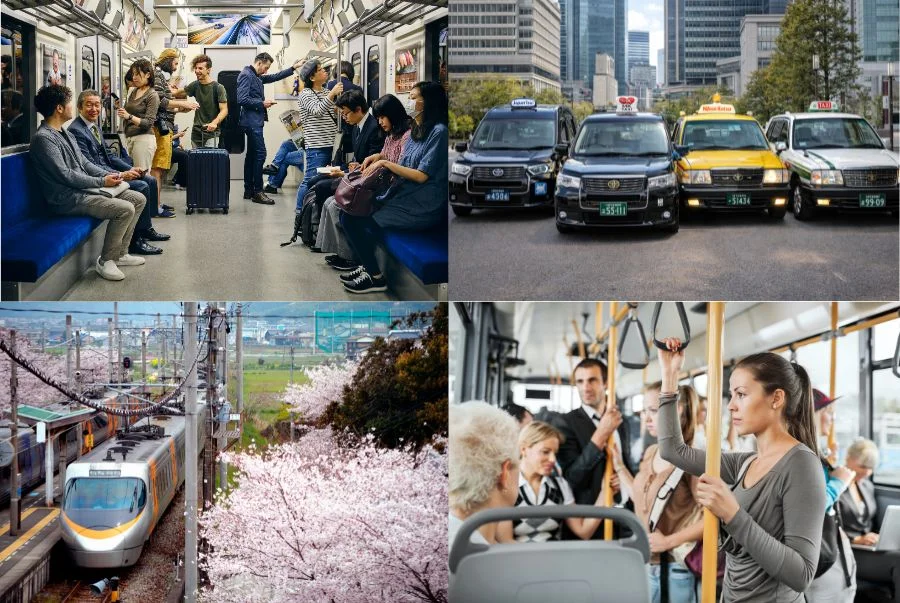 Một số phương tiện di chuyển tại Nhật Bản mùa hoa anh đào