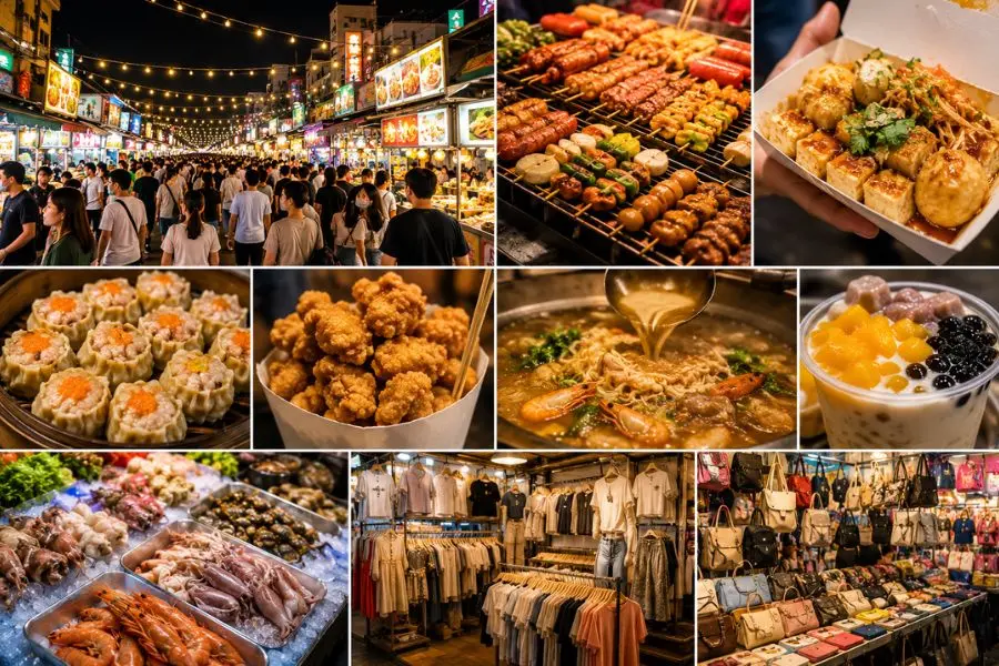 Zhongli Night Market bày bán đa dạng các mặt hàng khác nhau