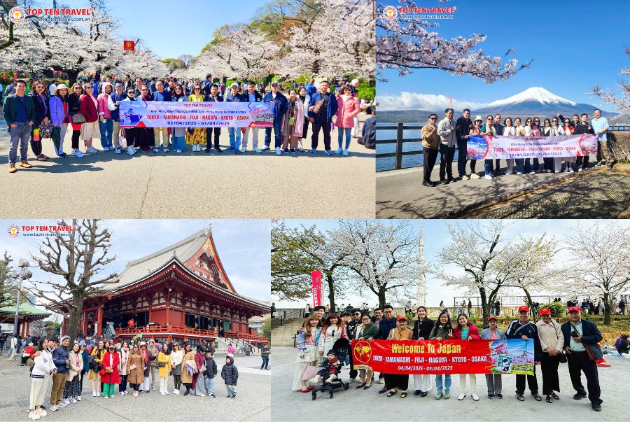 Đoàn khách Top Ten Travel khám phá bức tranh mùa xuân đẹp nhất của Nhật Bản