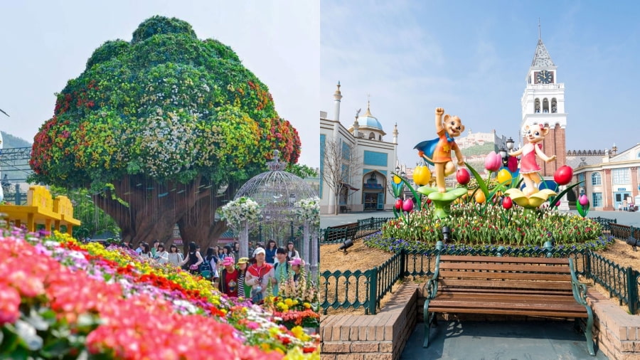 Khi đến Công viên Everland, Khu Global Fair sẽ là điểm dừng chân đầu tiên chào đón bạn