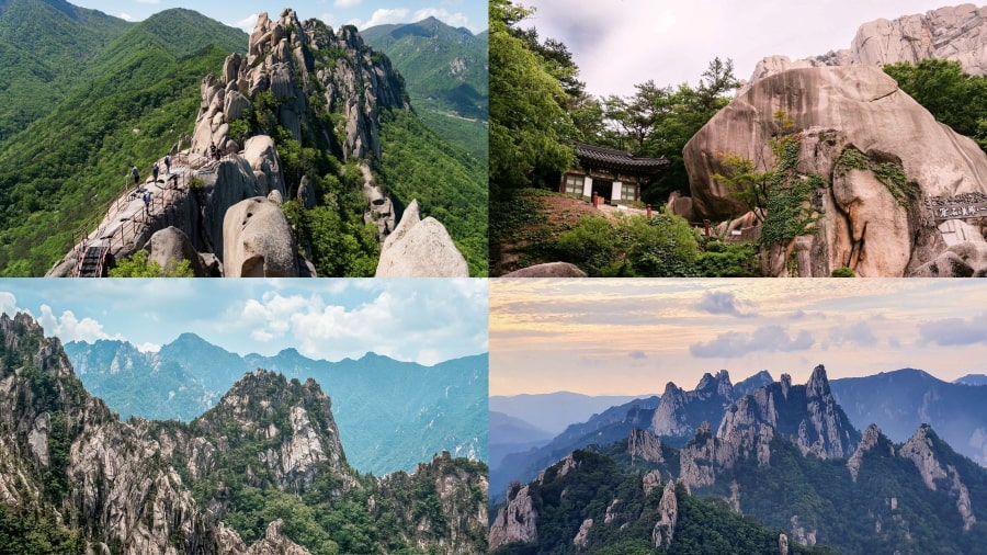Đỉnh Daecheongbong của núi Seoraksan là một thử thách đầy hấp dẫn đối với những người đam mê trekking