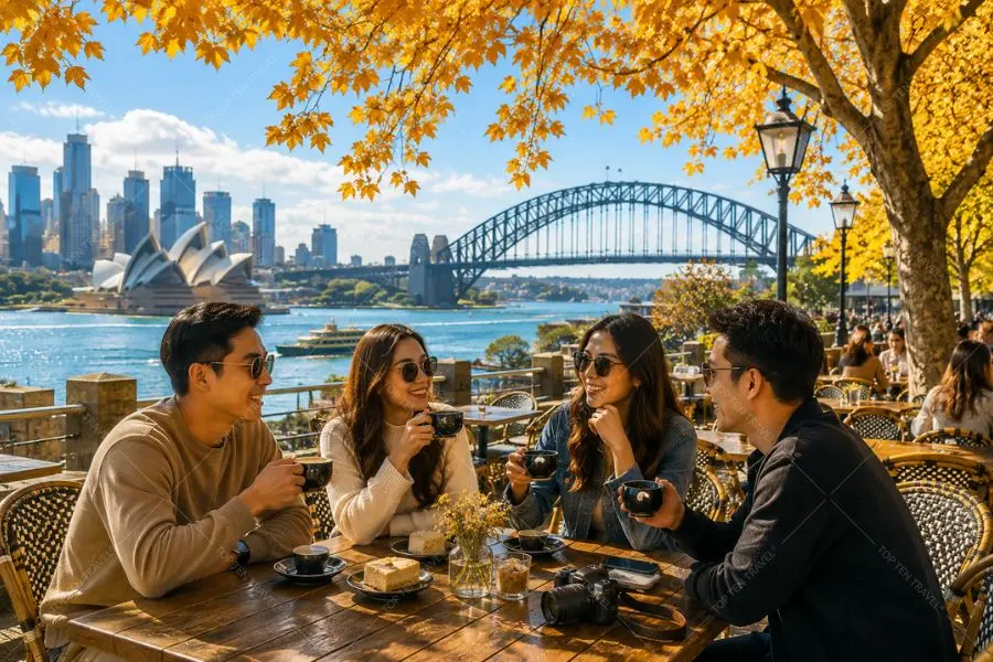 Khung cảnh mùa thu yên bình bên cảng Sydney