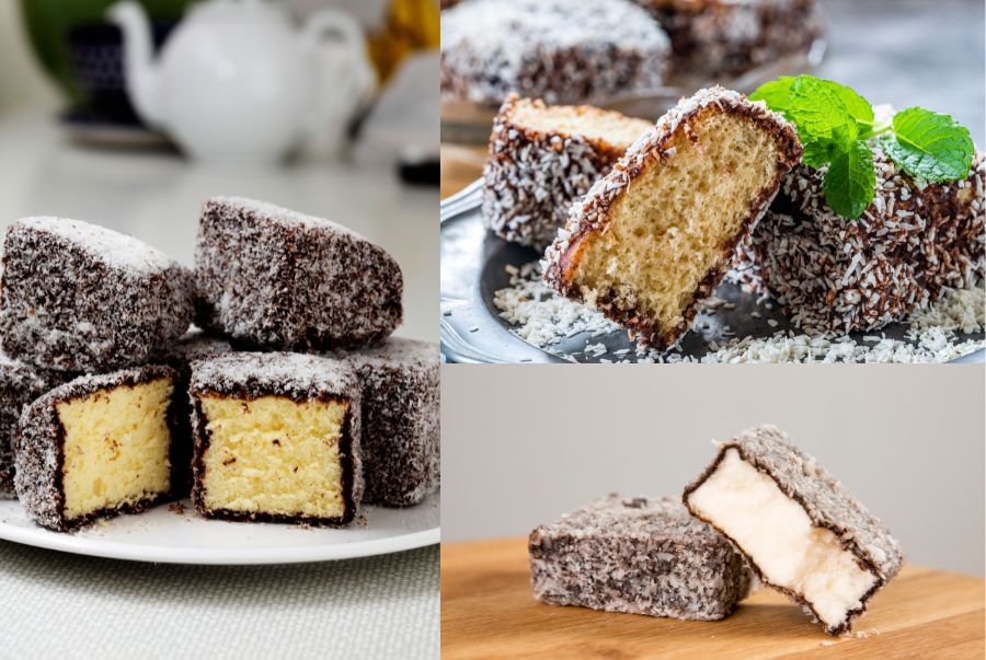 Những chiếc bánh Lamington được chế biến đóng gói sẵn rất thích hợp để mua làm quà sau mỗi chuyến đi
