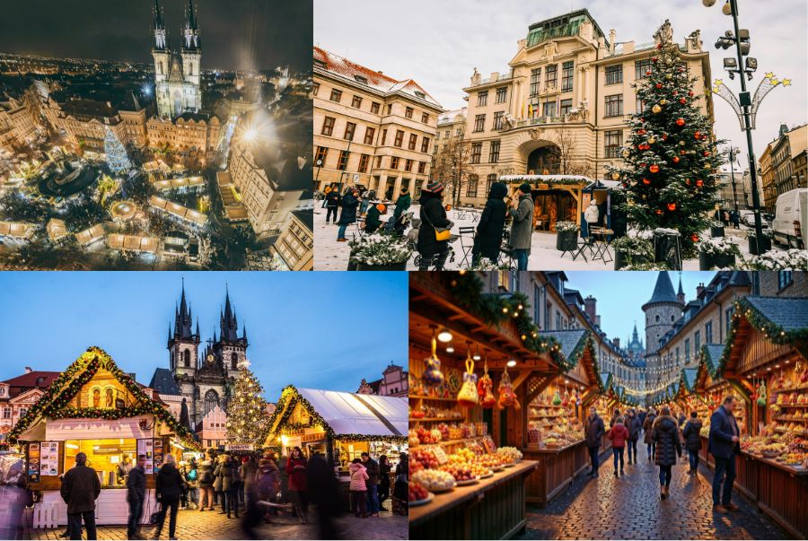 Chợ Giáng Sinh Prague sở hữu vẻ đẹp cổ kính hòa cùng không khí lễ hội sôi động