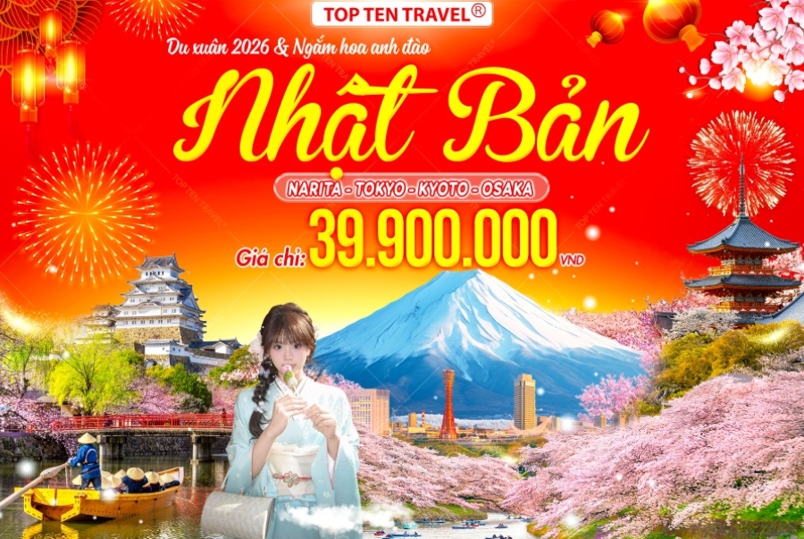 Hành trình tour Nhật Bản Tết Narita - Tokyo - Kyoto - Osaka