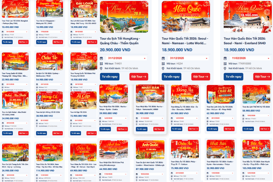 Với sự đa dạng trong từng hành trình, du khách có thể lựa chọn cho mình chương trình tour tết phù hợp