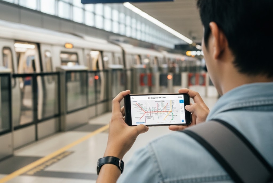 Nếu có ý định sử dụng phương tiện tàu điện ngầm thì du khách đừng quên tải ứng dụng SG MRT Map nhé