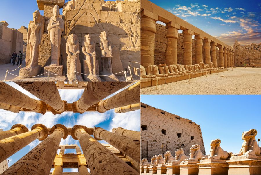 Đền Karnak là một trong những khu phức hợp tôn giáo lớn nhất từng được xây dựng tại Ai Cập