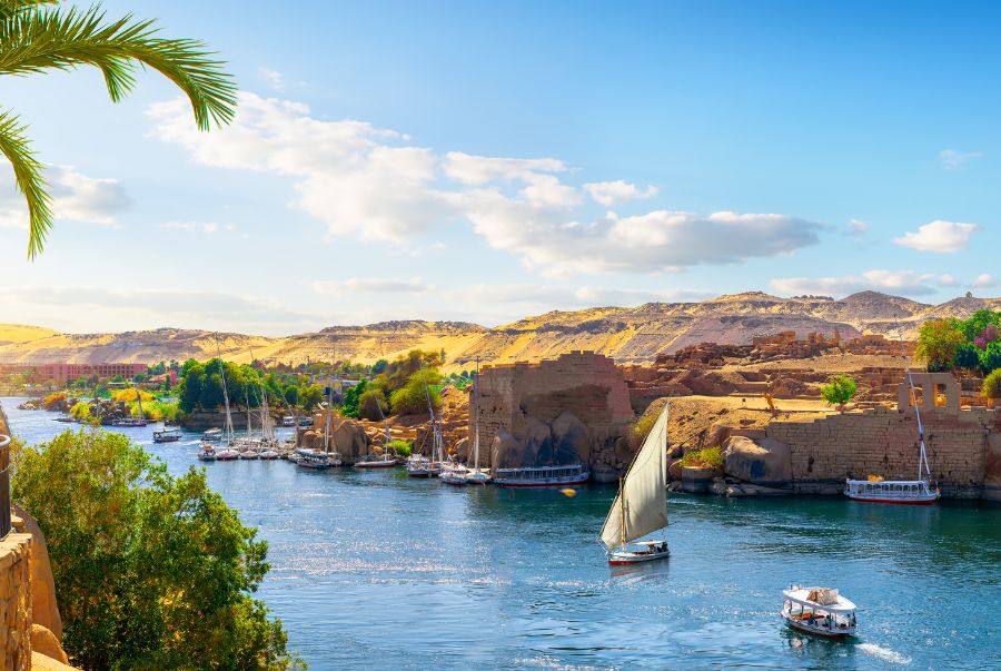 Khung cảnh tươi mát taji khu vực sông Nile