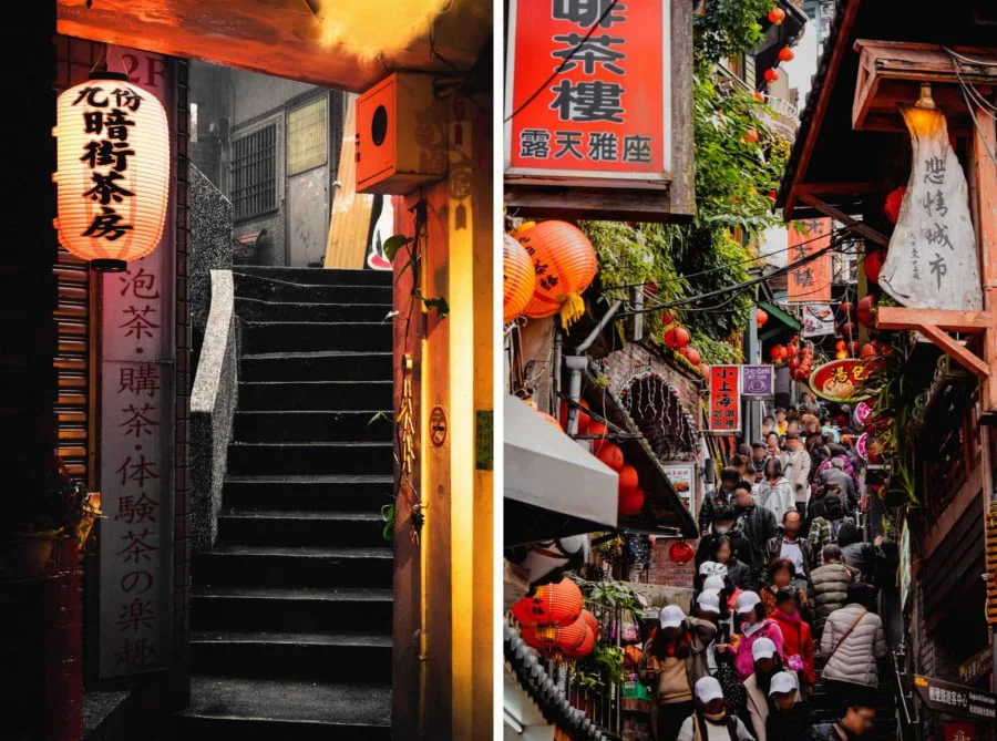 Làng cổ Jiufen là một địa điểm du lịch Đài Loan mùa thu đầy mê hoặc, mang đến một không gian hoài cổ và lãng mạn