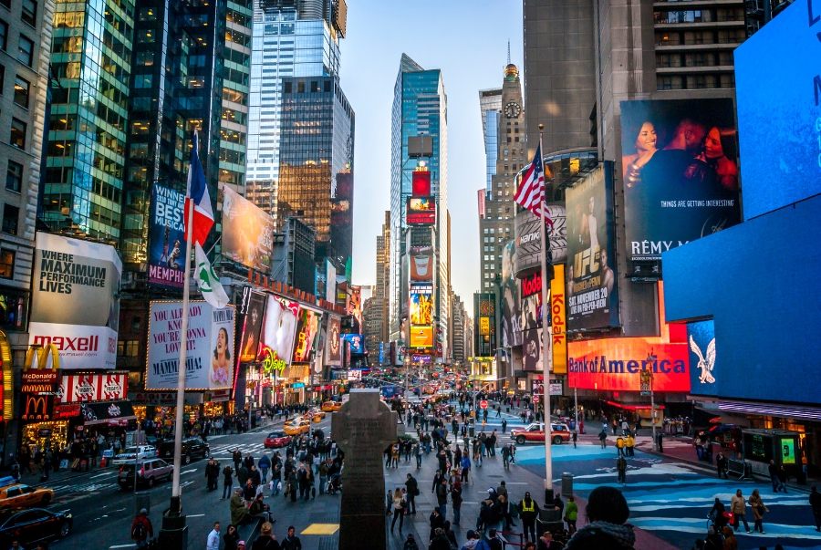 Quảng trường Thời Đại là một trong những biểu tượng sôi động của New York