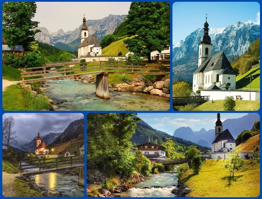 Thị trấn Ramsau sở hữu bức tranh sơn thủy hữu tình với nhà thờ cổ St. Sebastian là điểm nhấn