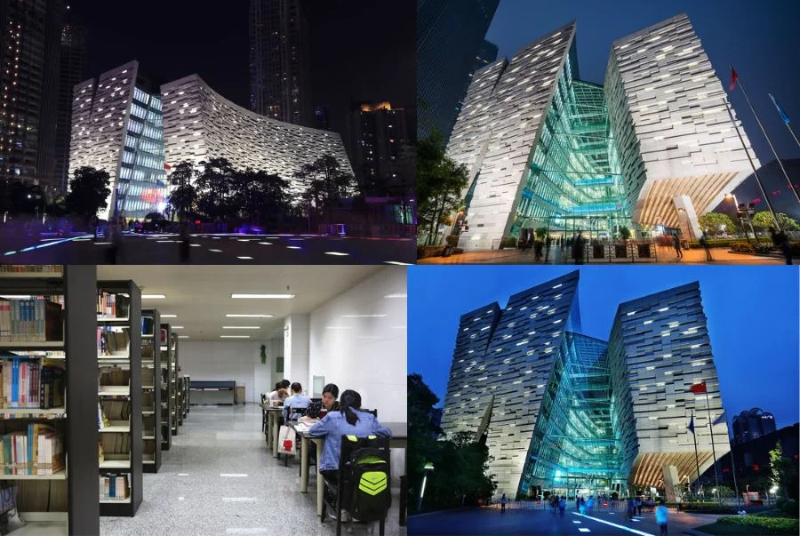 Thư viện Quảng Châu gây ấn tượng mạnh với quy mô lớn, thiết kế kiến trúc độc đáo và không gian mở đầy tính thẩm mỹ
