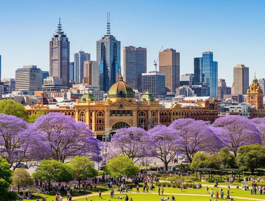 Khung cảnh rực rỡ tại Melbourne vào mùa xuân thu hút đông đảo du khách tới tham quan và khám phá