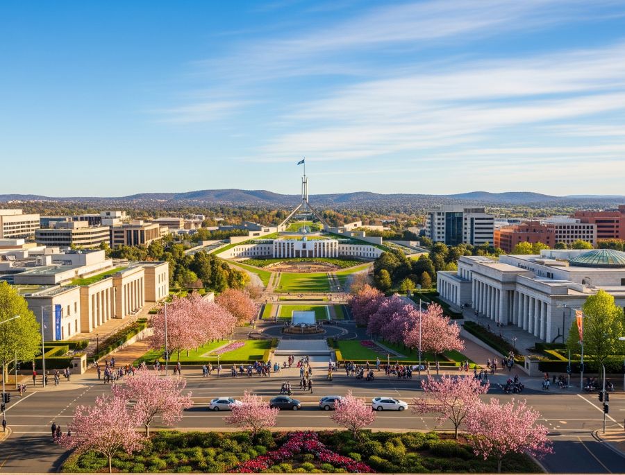 Khung cảnh các loài hoa đua nhau nở rộ tại Canberra Úc