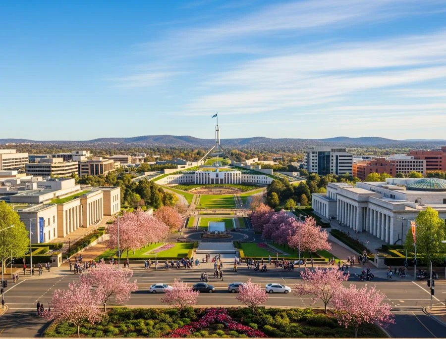 Khung cảnh các loài hoa đua nhau nở rộ tại Canberra Úc
