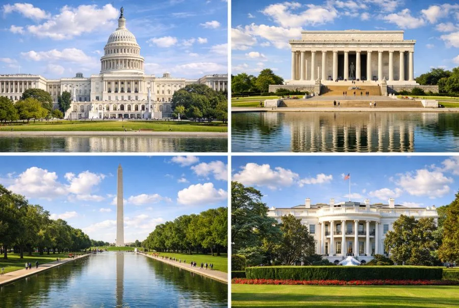 Washington D.C. hiện lên uy nghi với Nhà Quốc hội và các công trình mang giá trị lịch sử