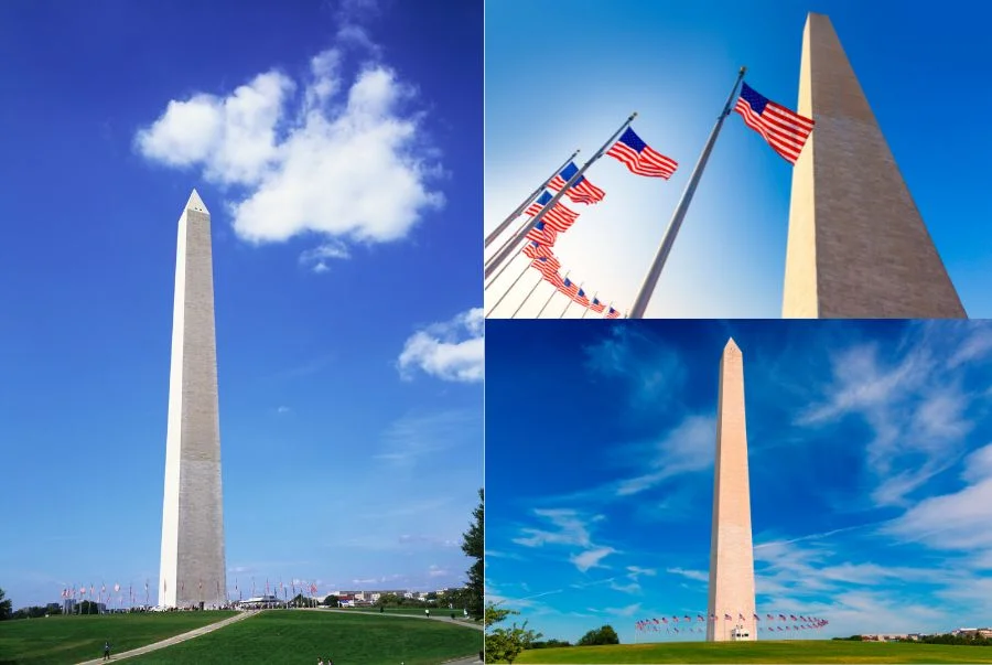 Washington Monument là tháp obelisk cao nổi bật giữa National Mall