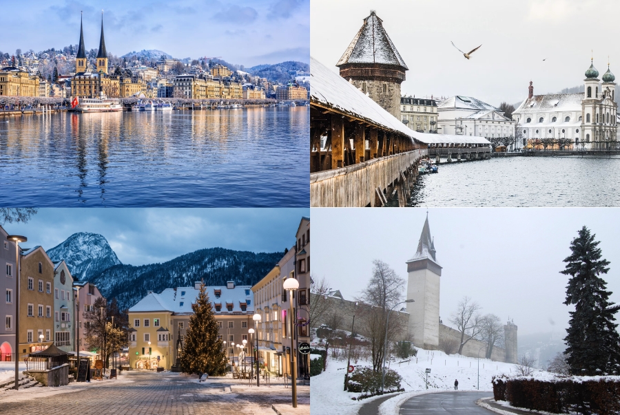 Những con phố ven hồ cùng những công trình cổ kính được phủ đầy bông tuyết trắng tạo nên khung cảnh vô cùng mê hoặc