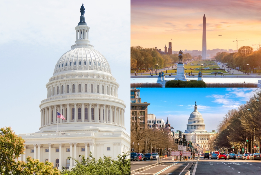 Washington D.C. hiện lên uy nghi với Nhà Quốc hội và các công trình mang giá trị lịch sử