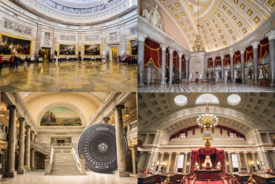 Kiến trúc lộng lẫy và tráng lệ bên trong điện Capitol