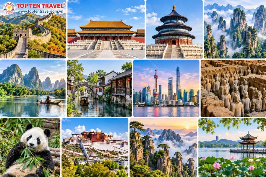 Trung Quốc sở hữu vô số địa điểm du lịch nổi tiếng đề du khách có thể trải nghiệm