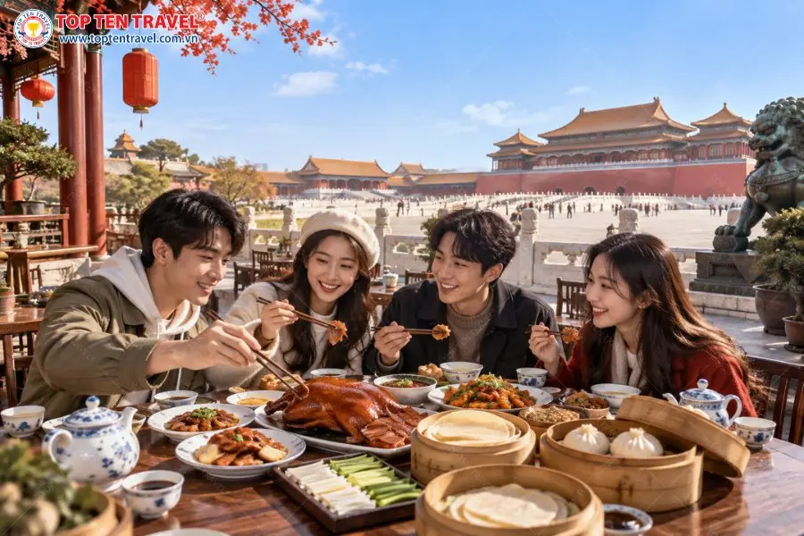 Trải nghiệm thưởng thức ẩm thực Bắc Kinh cùng bạn bè là một hoạt động hấp dẫn