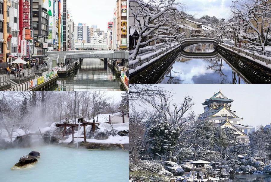 Thời tiết tại Osaka dịp tết khá ôn hòa, thích hợp cho các chuyến tham quan, khám phá ngoài trời