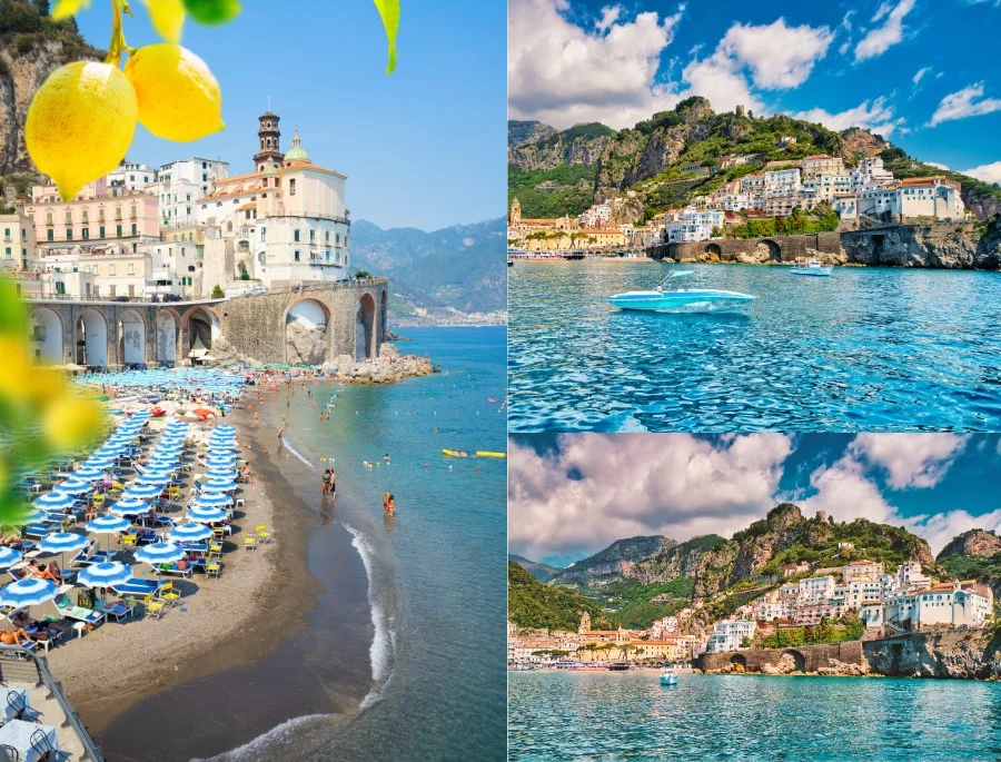 Amalfi Coast là điểm đến sở hữu những ngôi làng nhỏ đầy màu sắc nằm cheo leo trên vách đá