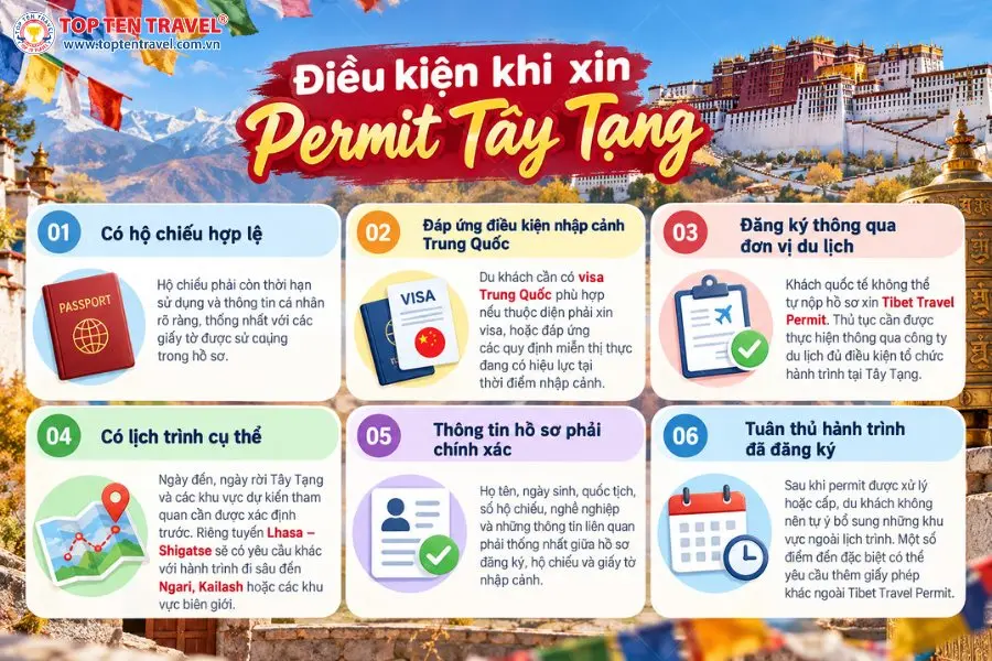 Những điều kiện cần đáp ứng khi xin Permit Tây Tạng