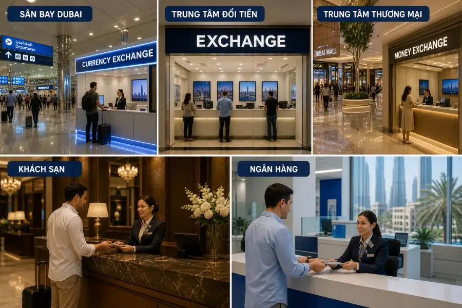 Một số các địa điểm đổi tiền uy tín tại Dubai mà du khách có thể lựa chọn