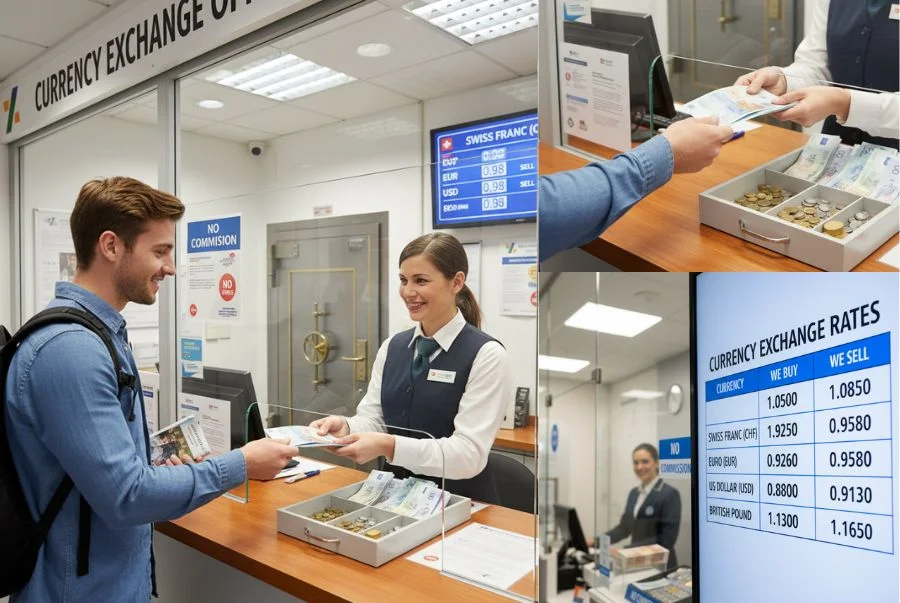 Các quầy  Currency Exchange Office ở nước ngoài luôn có sẵn tiền để Bạn đổi với tỉ giá rõ ràng