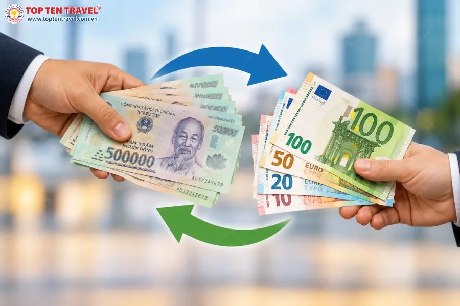 Đổi tiền Euro trước chuyến đi giúp du khách chủ động hơn trong các khoản chi tiêu tại Châu Âu