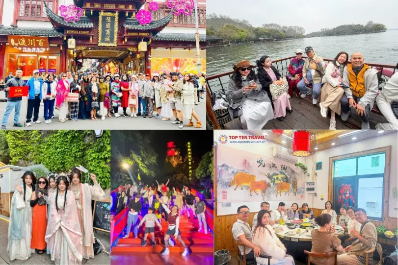 Du khách trải nghiệm các hoạt động siêu hấp dẫn trên hành trình tour Trung Quốc