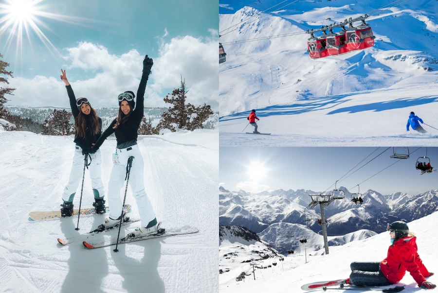 Du khách thường đến những khu trượt tuyết nổi tiếng tại dãy Alps để tham gia các hoạt động mùa đông