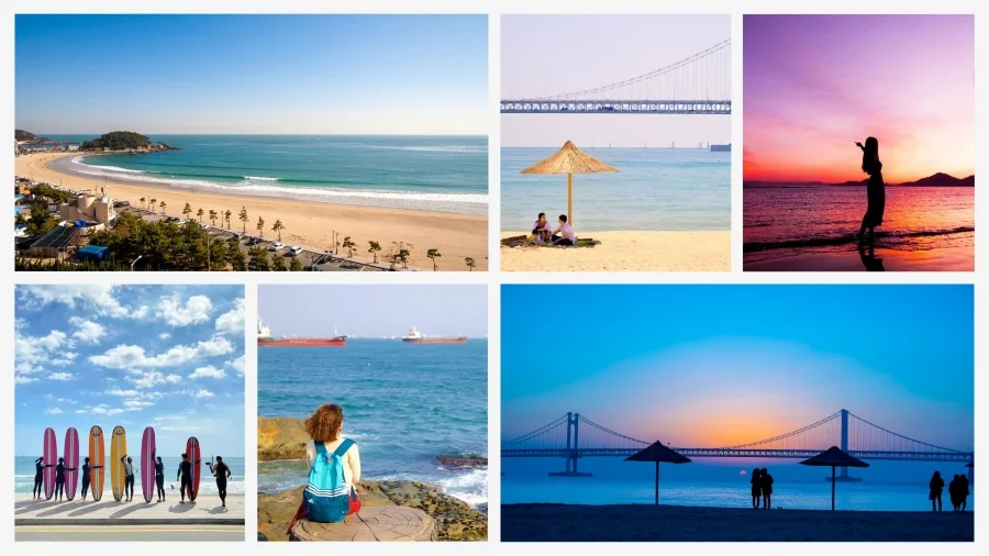 Busan sở hữu những bãi biển tuyệt đẹp với bờ cát trắng mịn và làn nước trong xanh