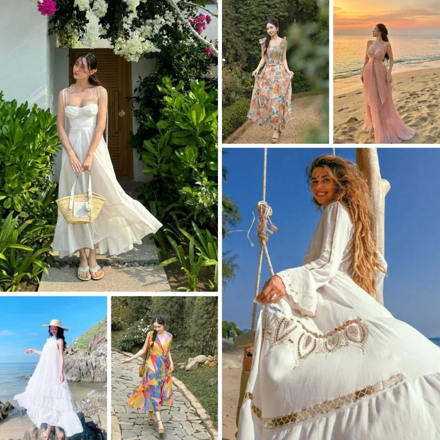 Váy maxi sẽ là lựa chọn trang phục tuyệt vời để tôn lên vẻ dịu dàng, nữ tính