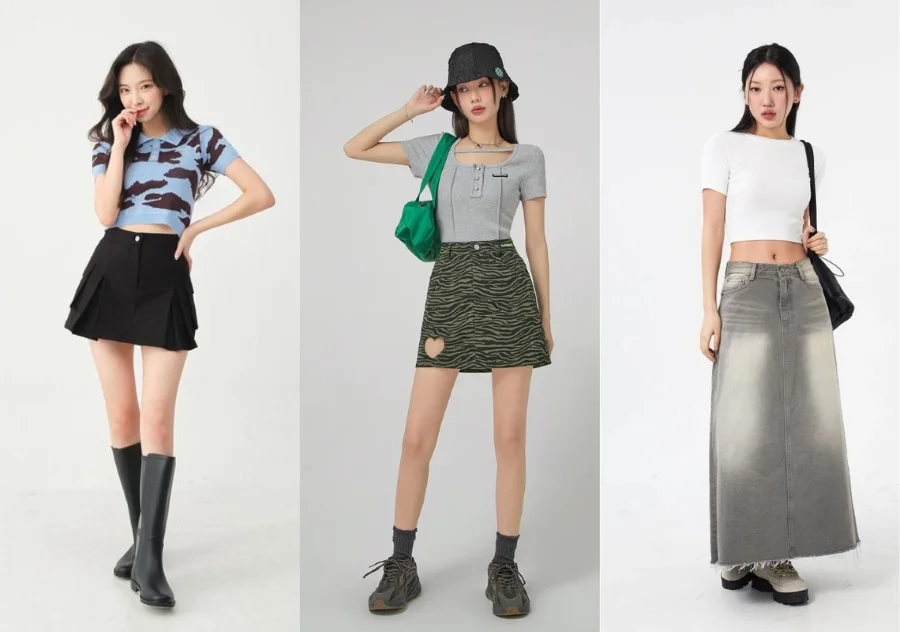 Chân váy chữ A lại mang đến sự năng động và dễ phối đồ cho các chị em