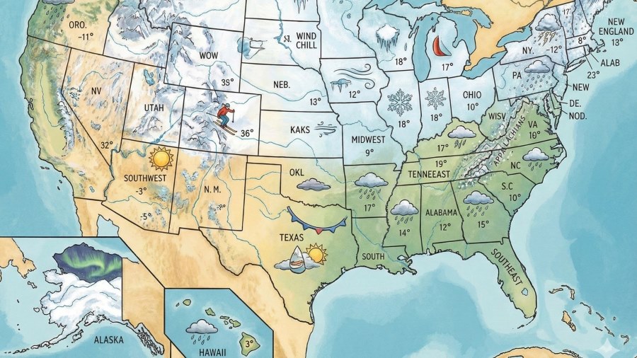 Với diện tích rộng lớn, mỗi thành phố tại Mỹ lại sở hữu những đặc điểm thời tiết khác nhau