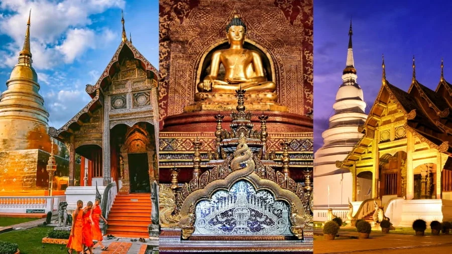 Wat Phra Singh, tọa lạc ở trung tâm phố cổ Chiang Mai, là một trong những chùa nổi tiếng tại Chiang Mai