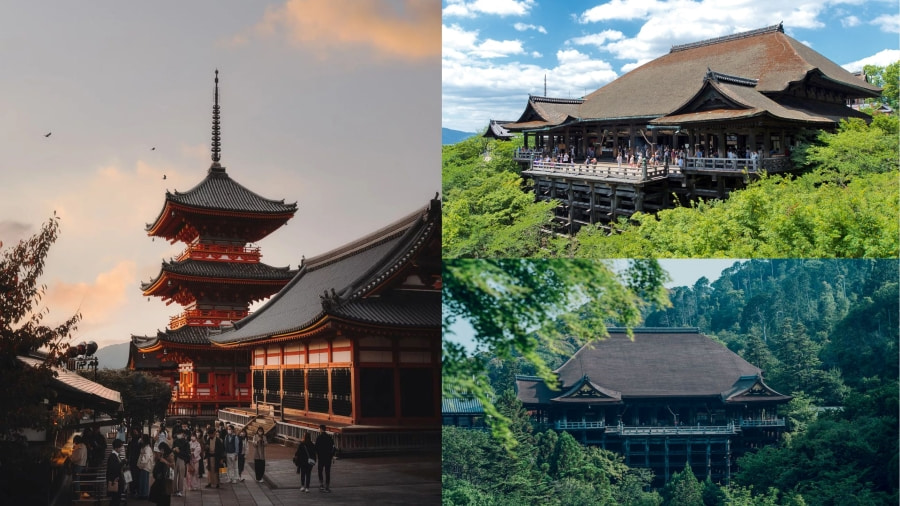 Chùa Kiyomizu-dera nổi tiếng với kiến trúc độc đáo được nhiều du khách ghé thăm khi đi du lịch Kyoto