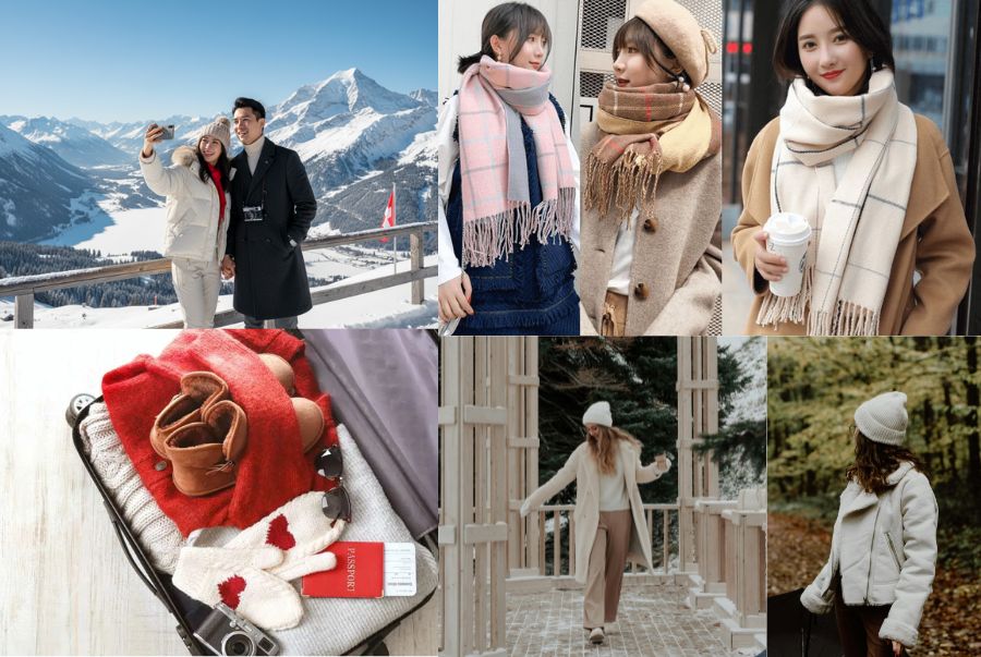 Việc phối đồ phù hợp không chỉ giúp giữ ấm mà còn mang đến những tấm ảnh đẹp