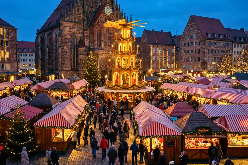 Christkindlesmarkt tại Nuremberg là một trong những chợ Giáng sinh nổi tiếng nhất nước Đức